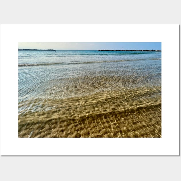 Beach Sand Ripples and Ocean Design Wall Art by Pamela Storch